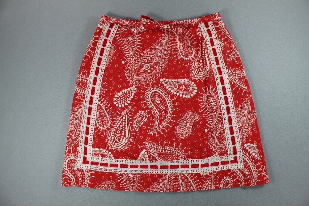Vintage Hadley Paisley Print Mini Skirt Women's Small Skort Pocket Tie Belt